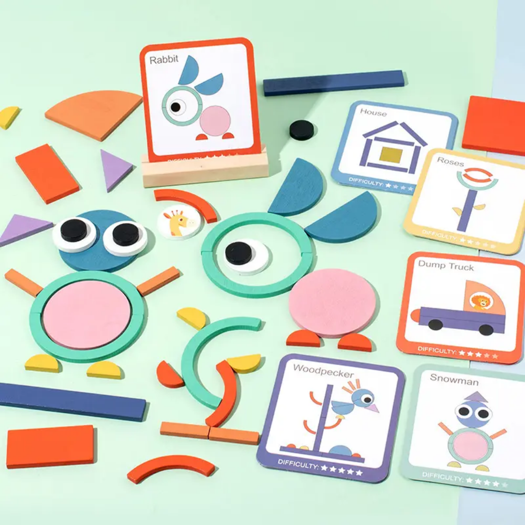 بازی فکری تطابق اشکال چوبی،الگویابی،اسباب بازی چوبی